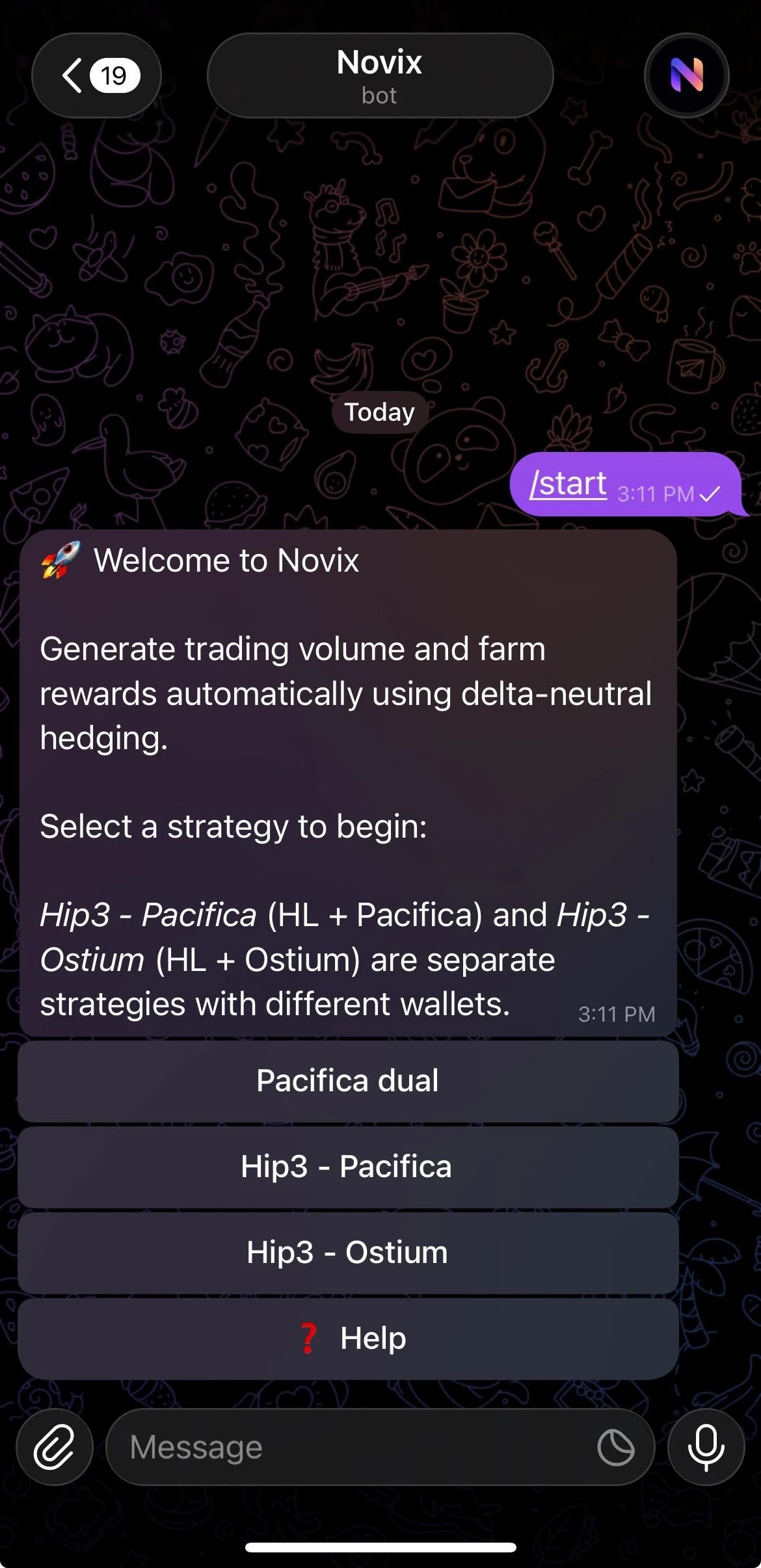 Novix: Automated yield and points from perpetual markets | Orynth