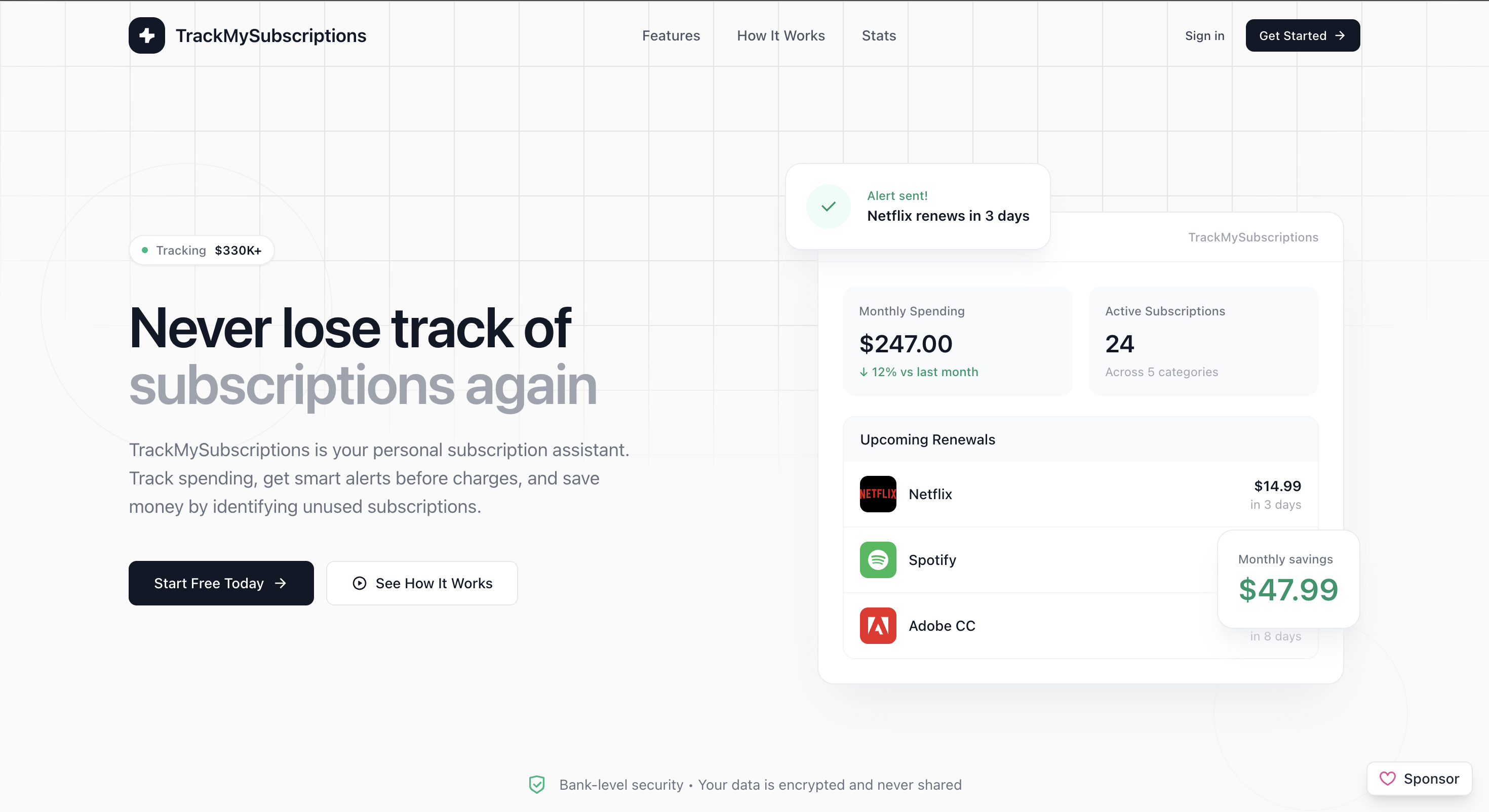 TrackMySubscriptions: Stay in control of your subscriptions. | Orynth