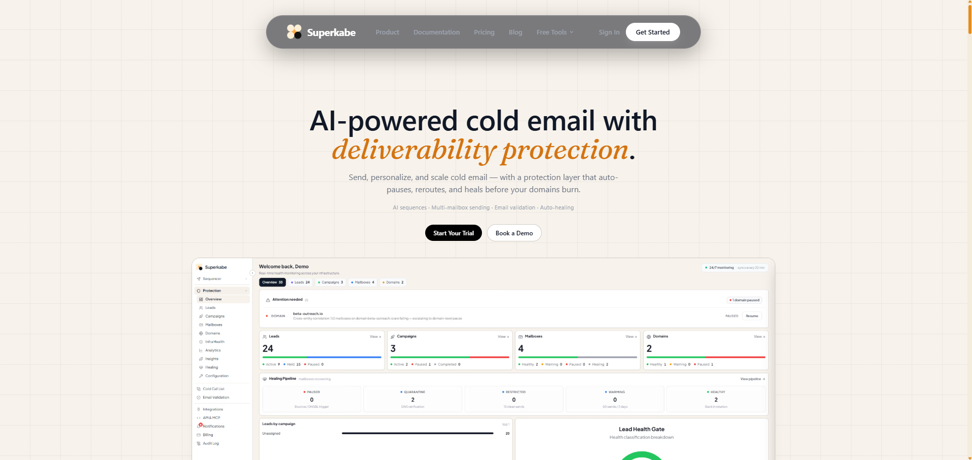 Superkabe: Designed to keep your email deliverability above 99% | Orynth
