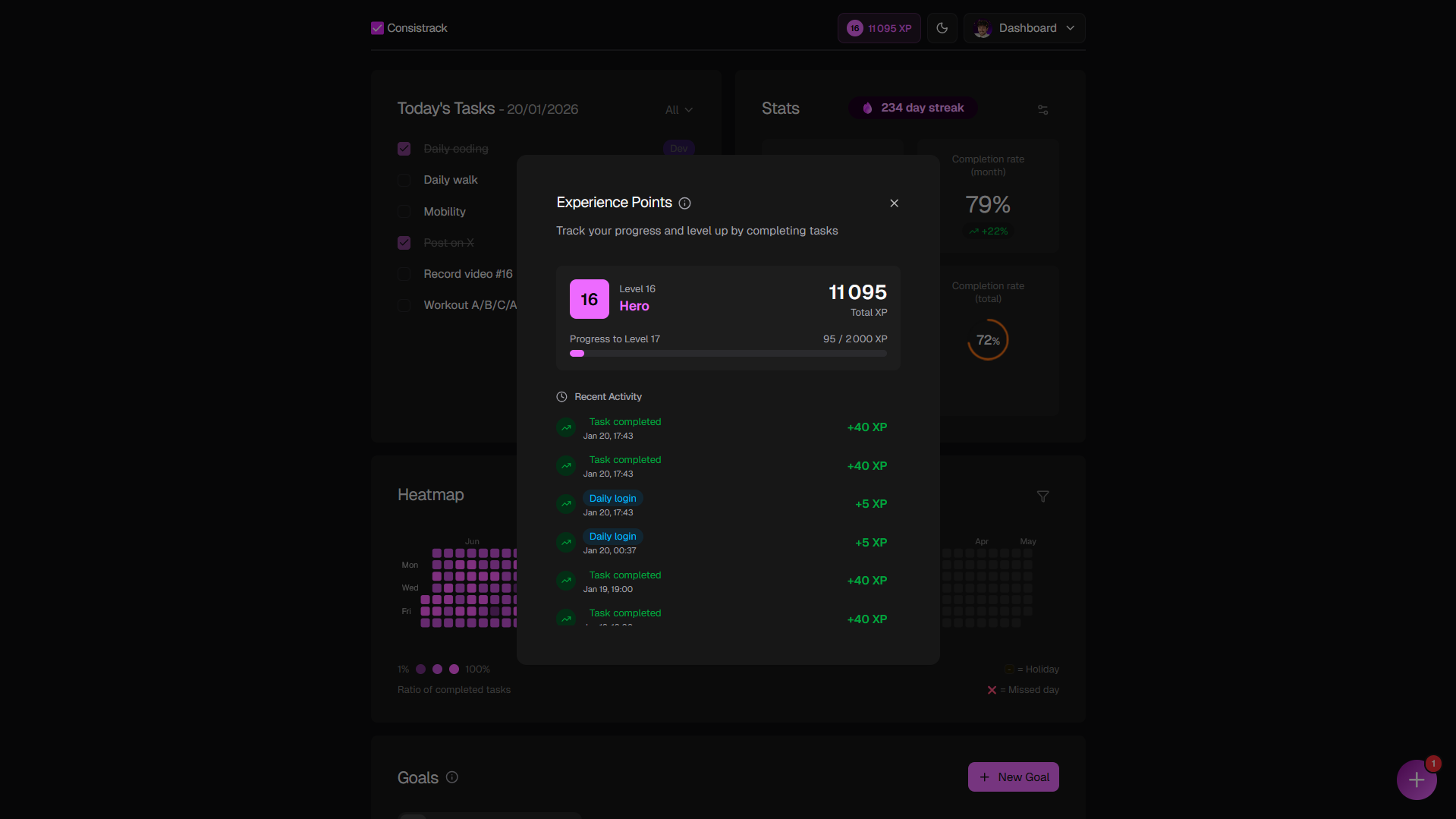 Consistrack: GitHub for your life goals | Orynth