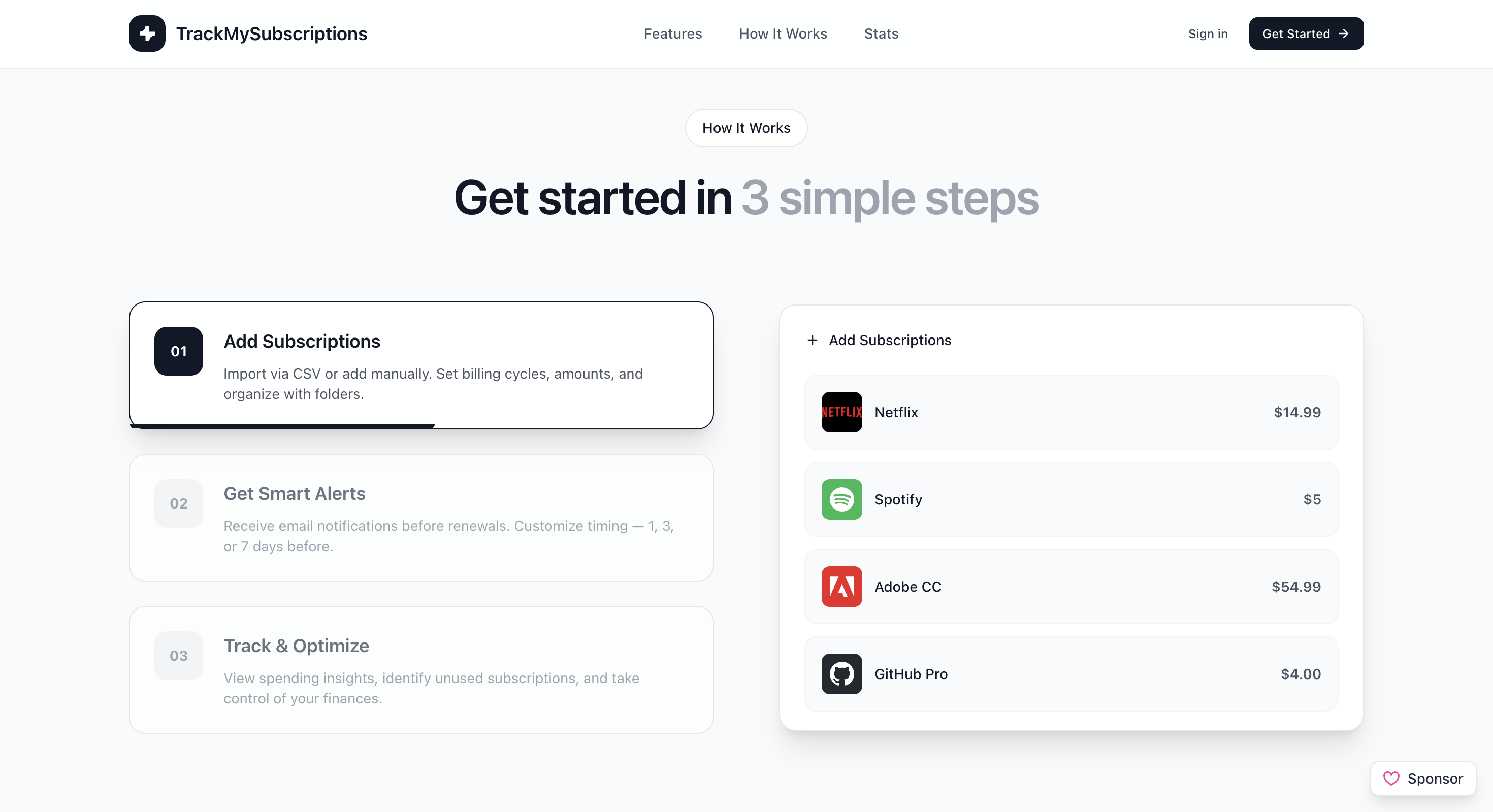 TrackMySubscriptions: Stay in control of your subscriptions. | Orynth