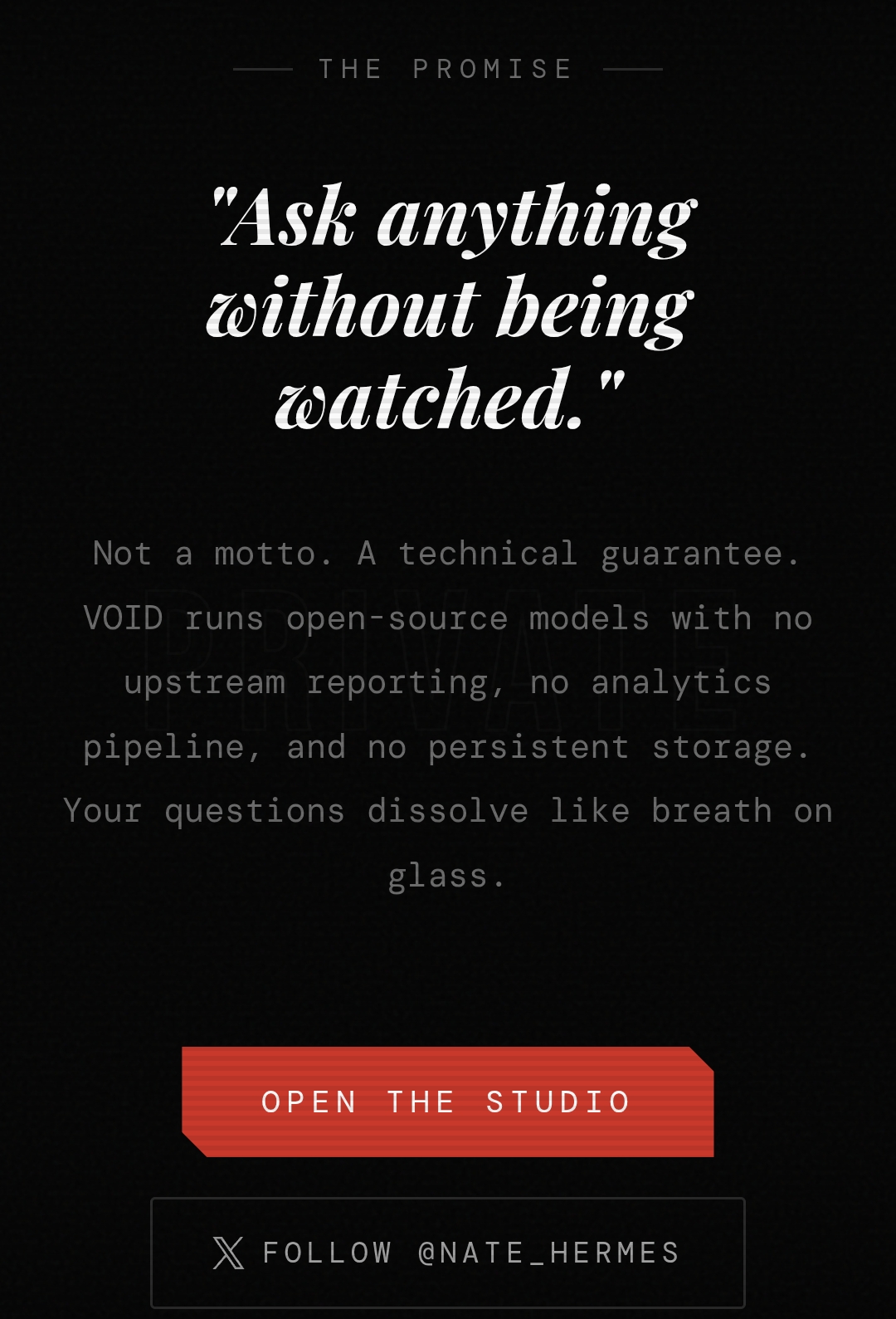 Void Studio: A private studio for your mind. | Orynth