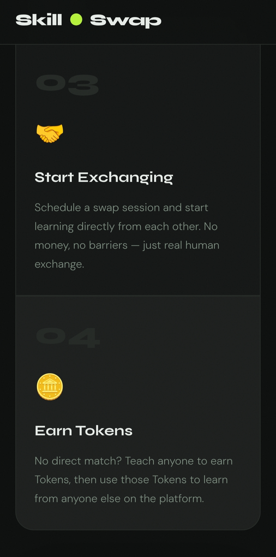 SkillSwap: Exchange Skills, No Cash Needed. | Orynth