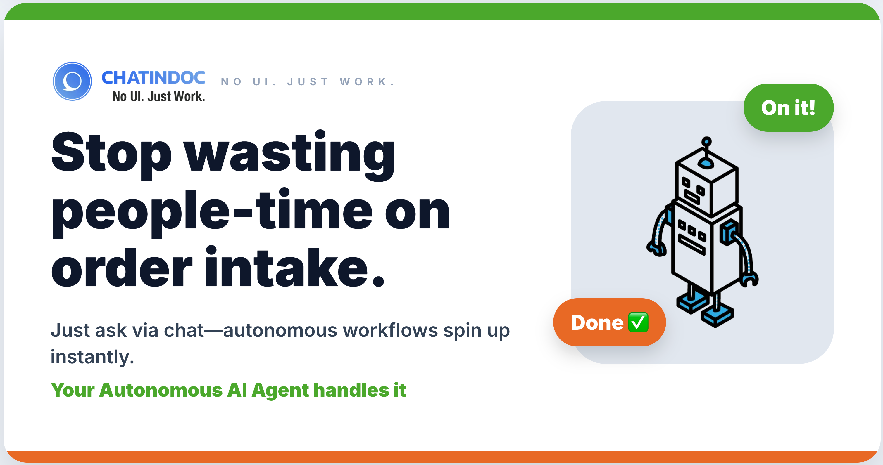 ChatInDoc: AI handles your inbox work. You just approve. | Orynth