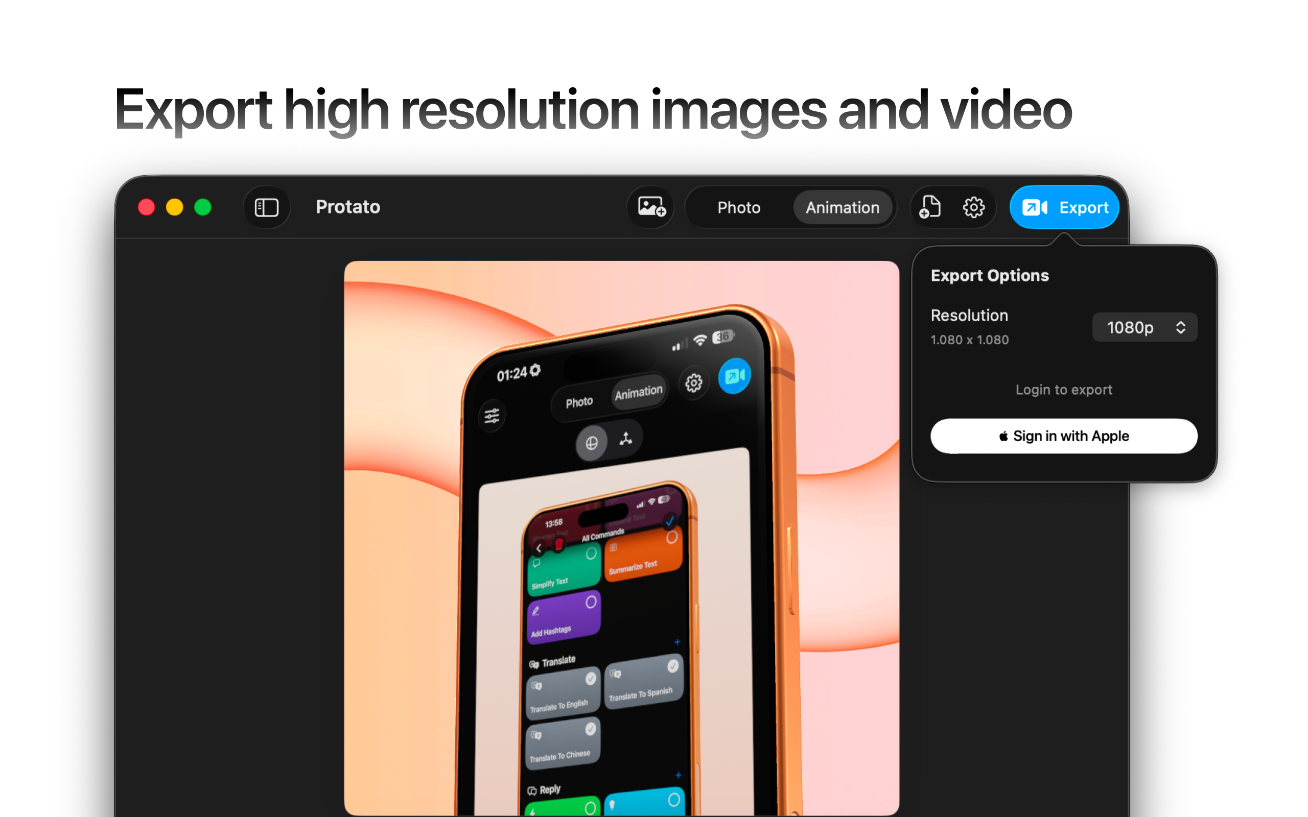 Protato: 3D Mockup Generator: Stunning 3D iPhone mockups & videos | Orynth