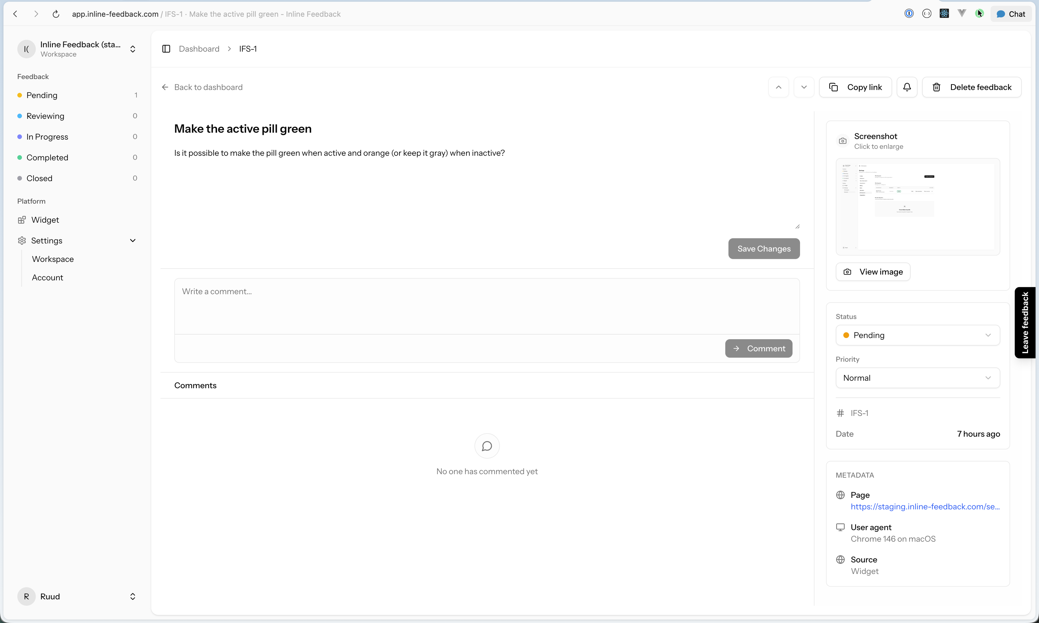 Inline Feedback: Visual feedback, right on top of your website. | Orynth