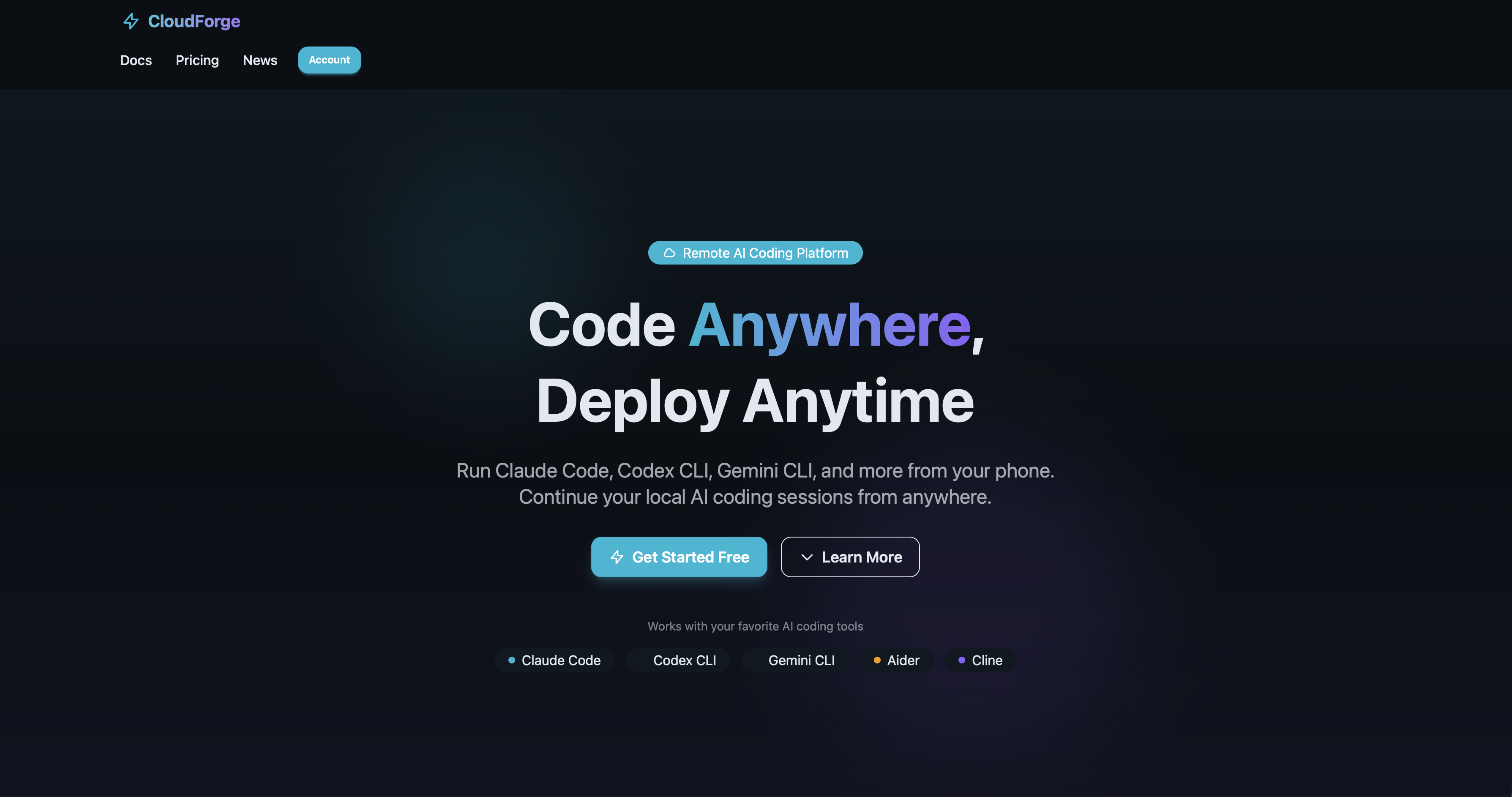 CloudForge: Code anywhere. Remote AI coding without moving your code ...