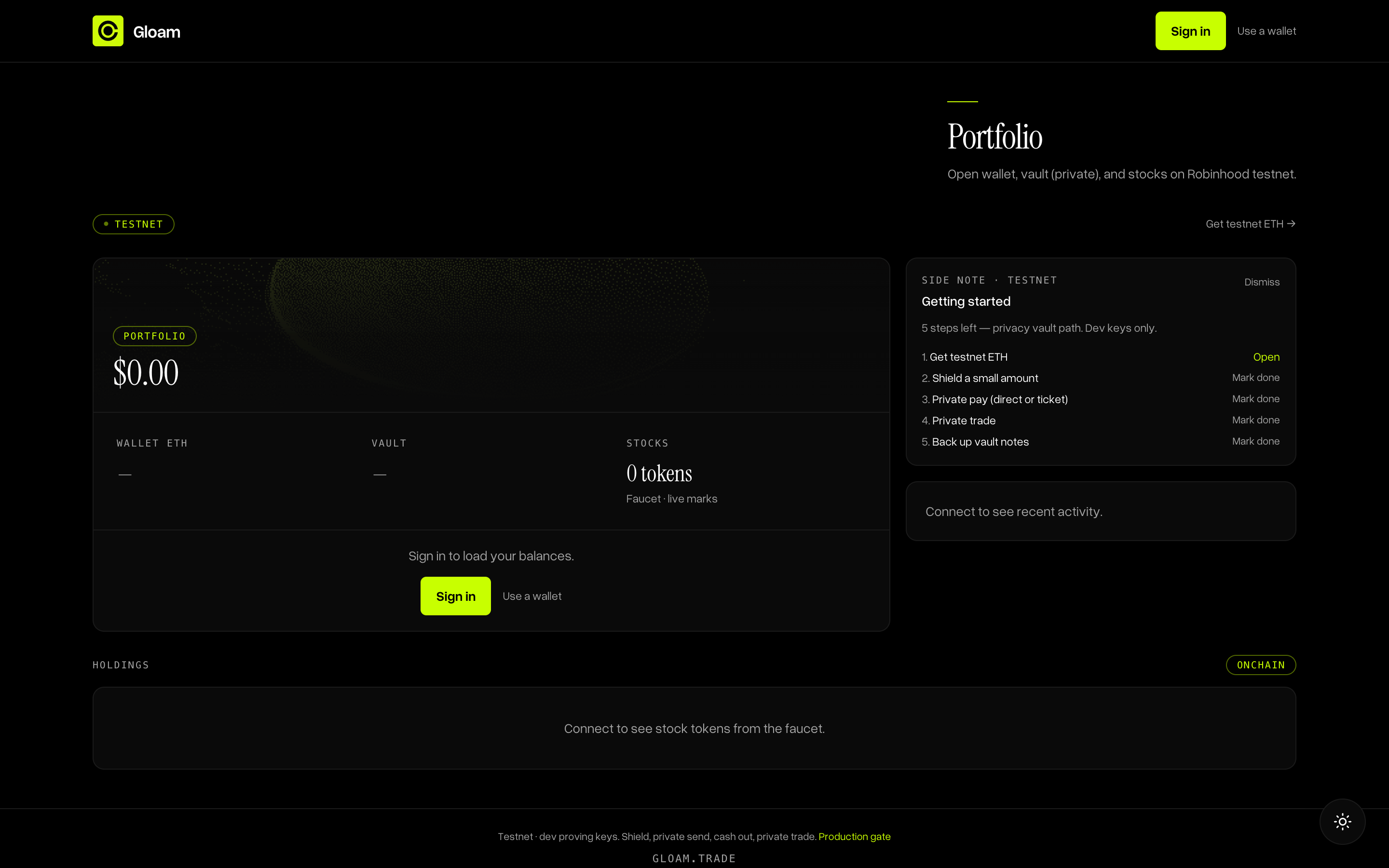 Gloam: Trade and Move Stocks Privately on Robinhood. | Orynth