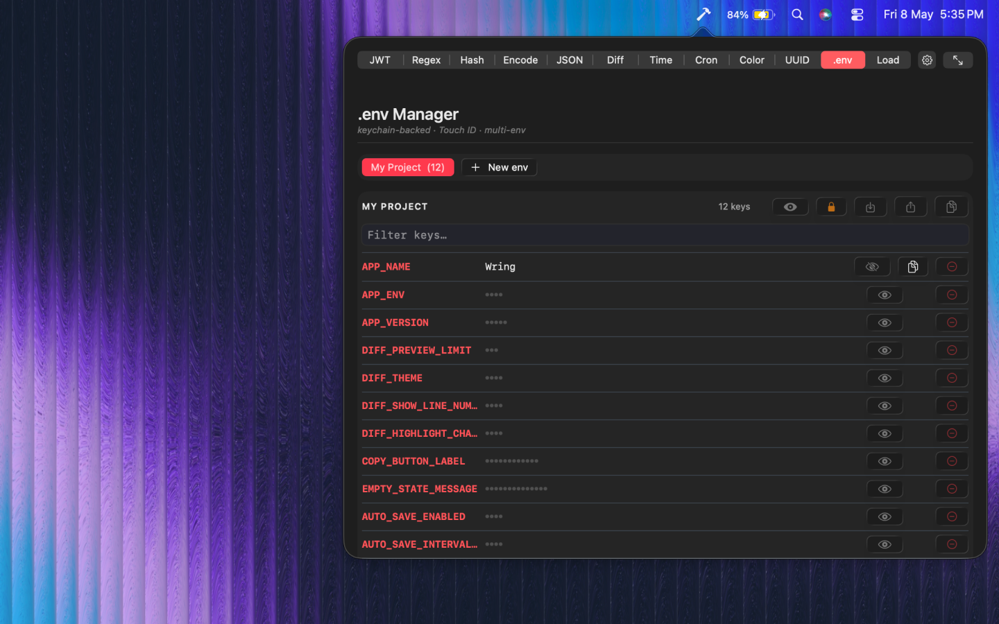Wring - Developer Tools: Offline macOS menu bar app for everyday ...