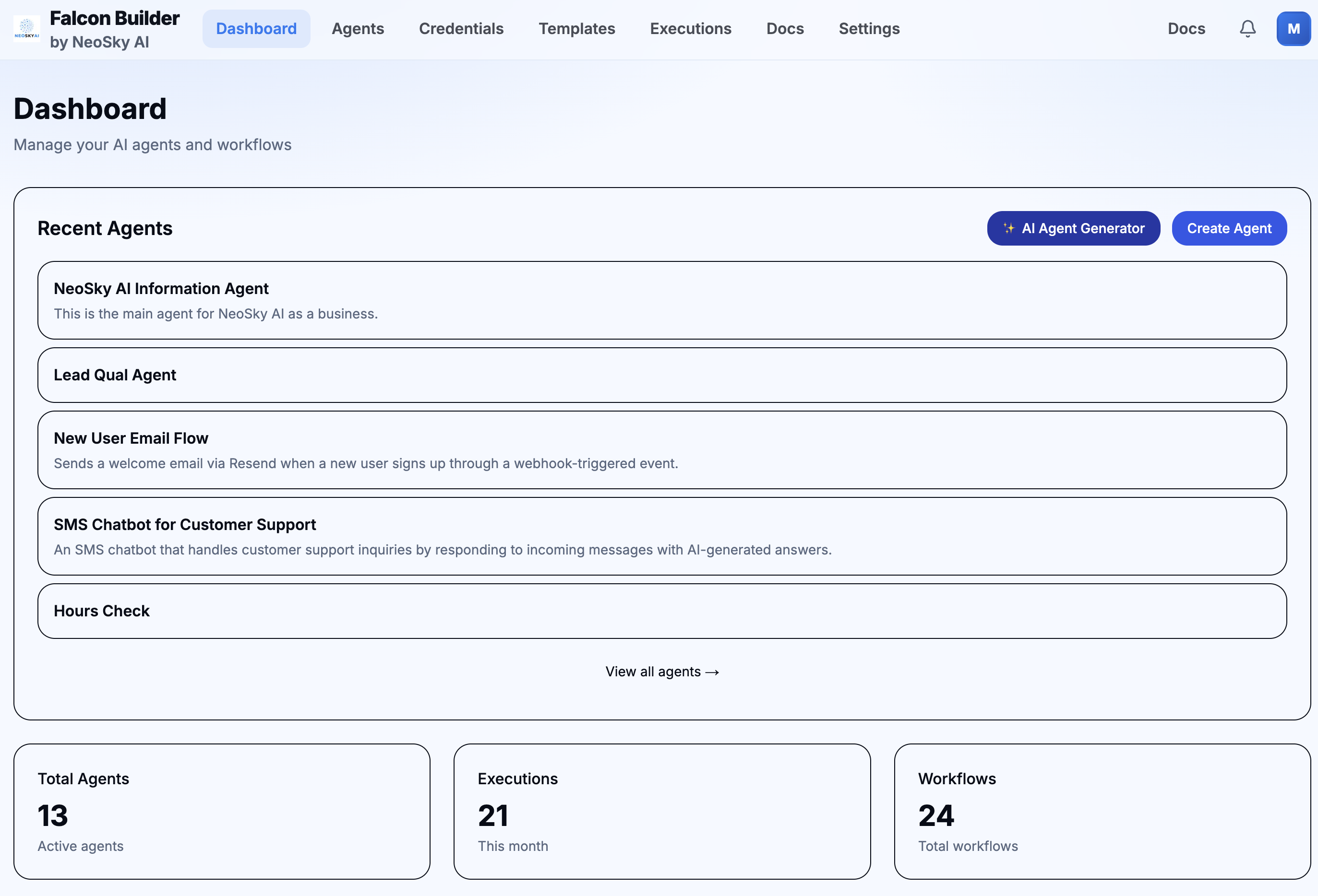 Falcon Builder: Build and deploy AI agents without writing code. | Orynth