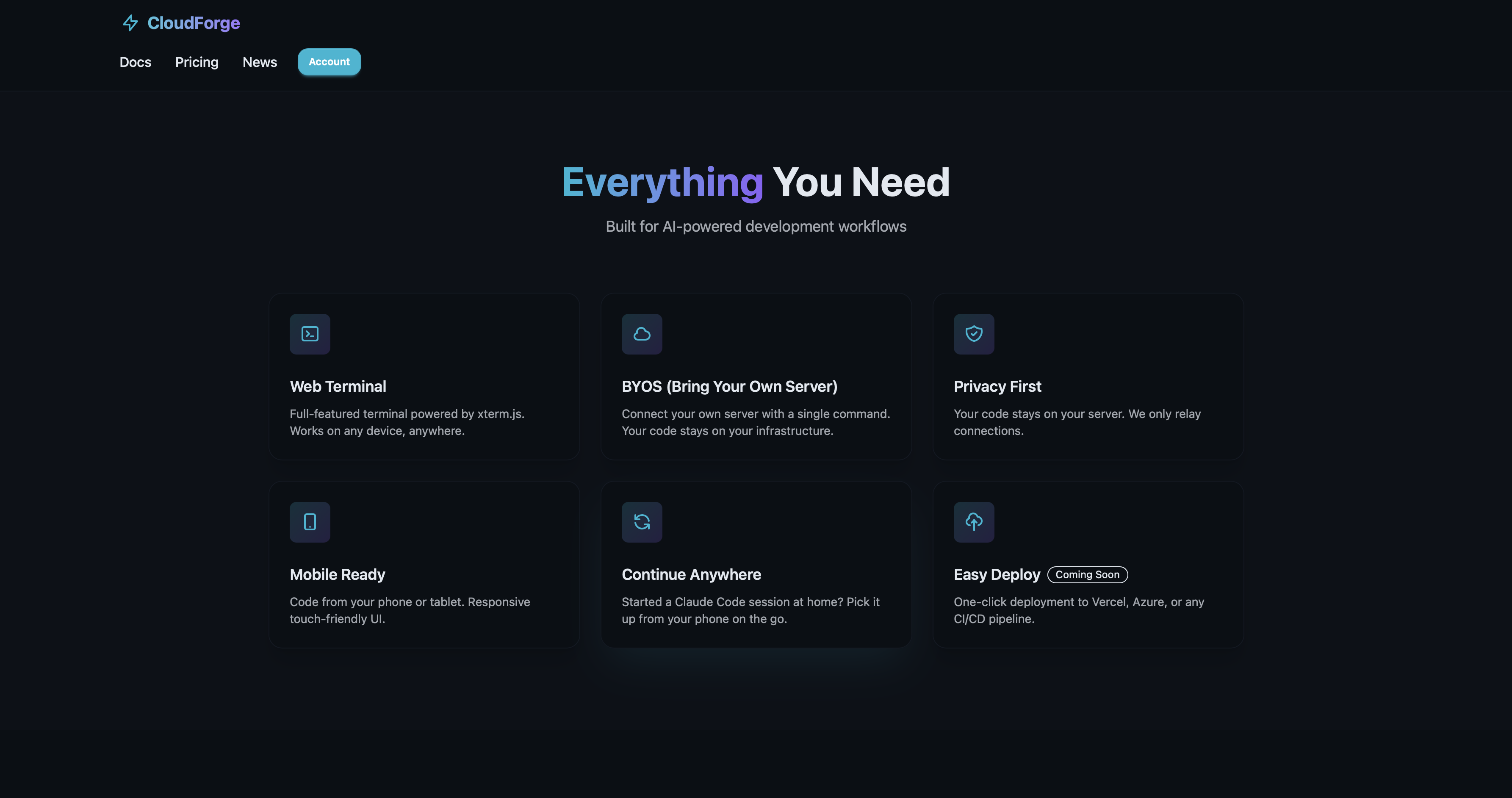 CloudForge: Code anywhere. Remote AI coding without moving your code ...