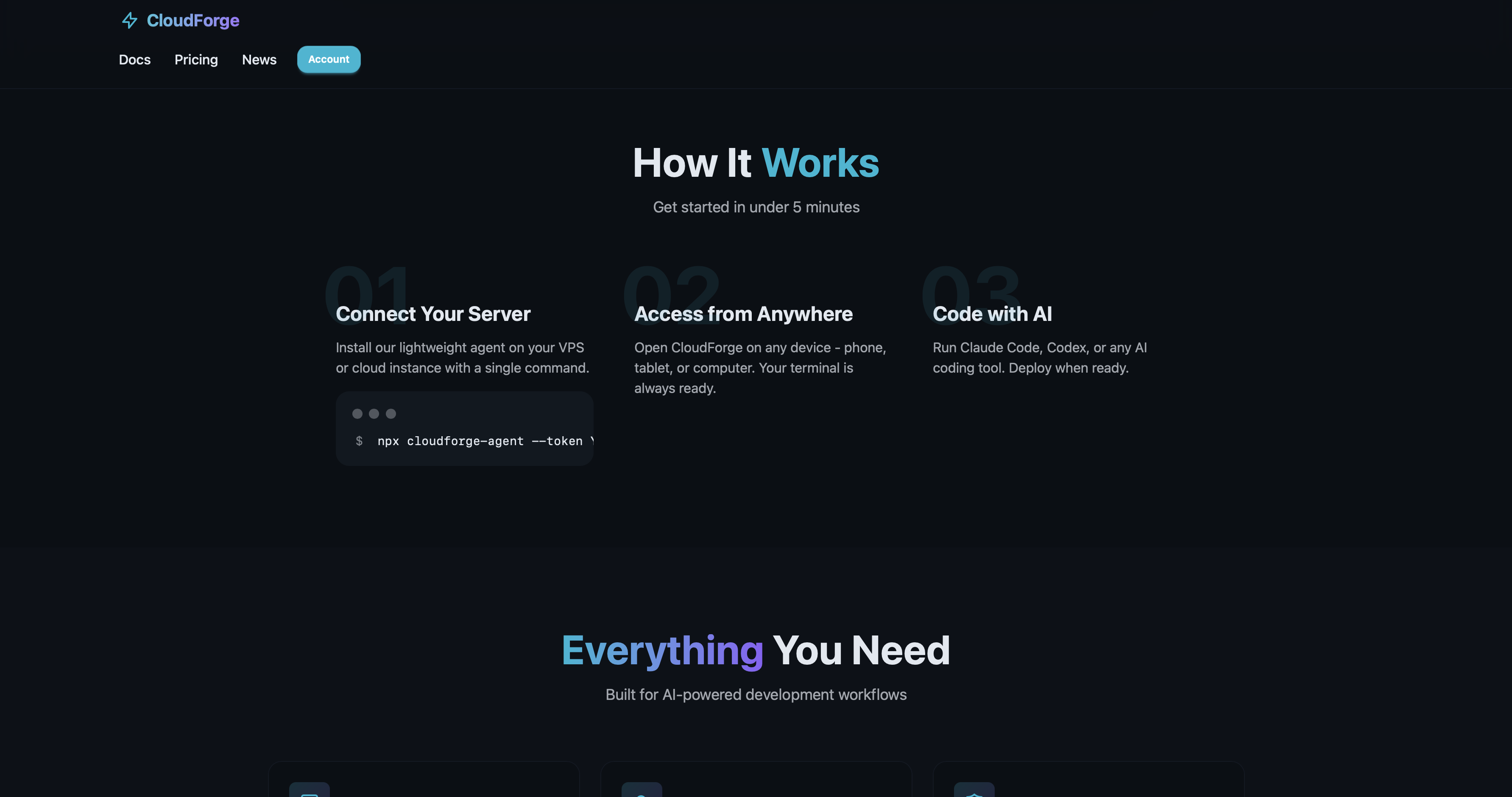 CloudForge: Code anywhere. Remote AI coding without moving your code ...