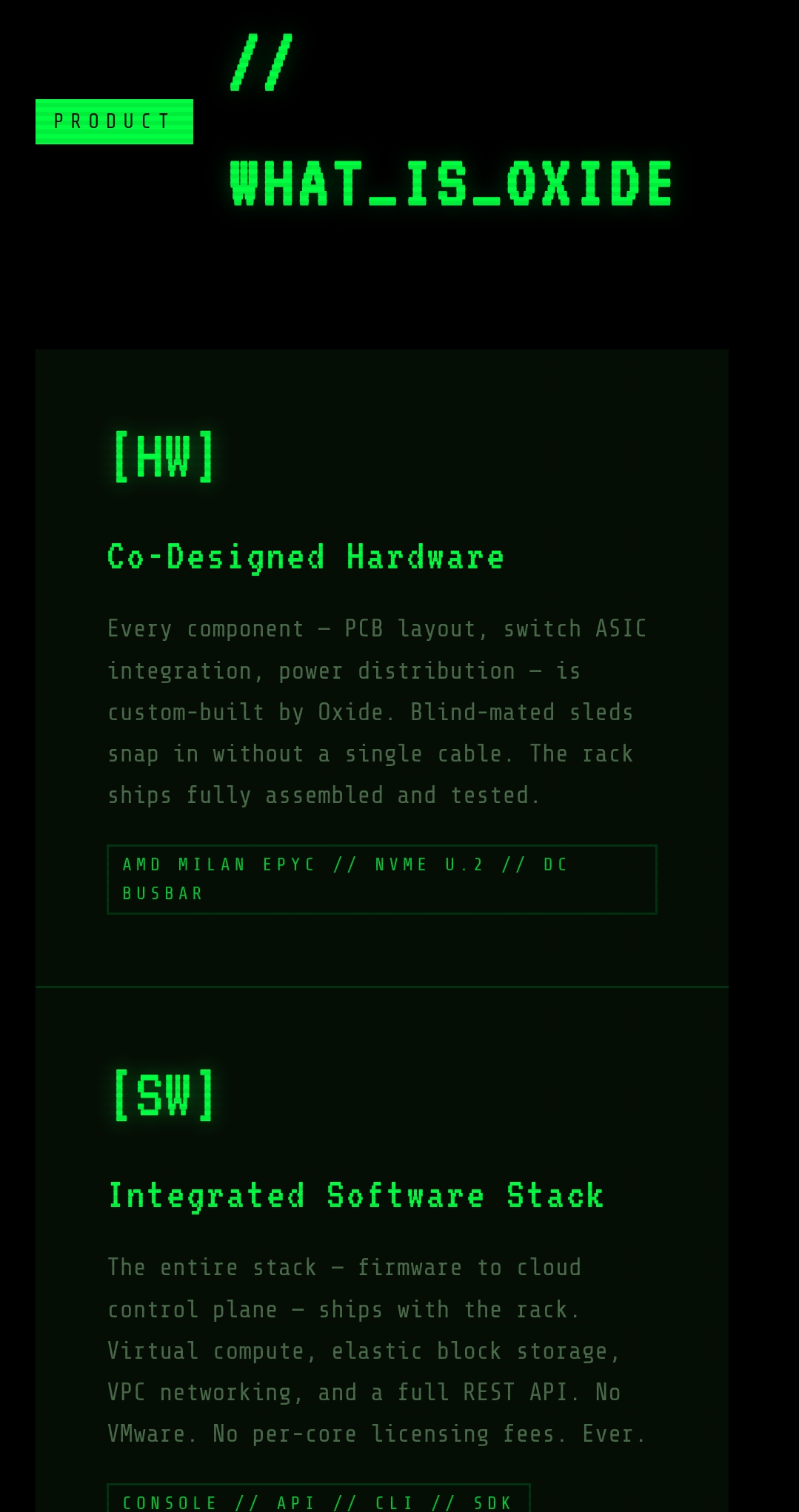 Oxide Computer : One integrated platform. Compute, storage, networking ...