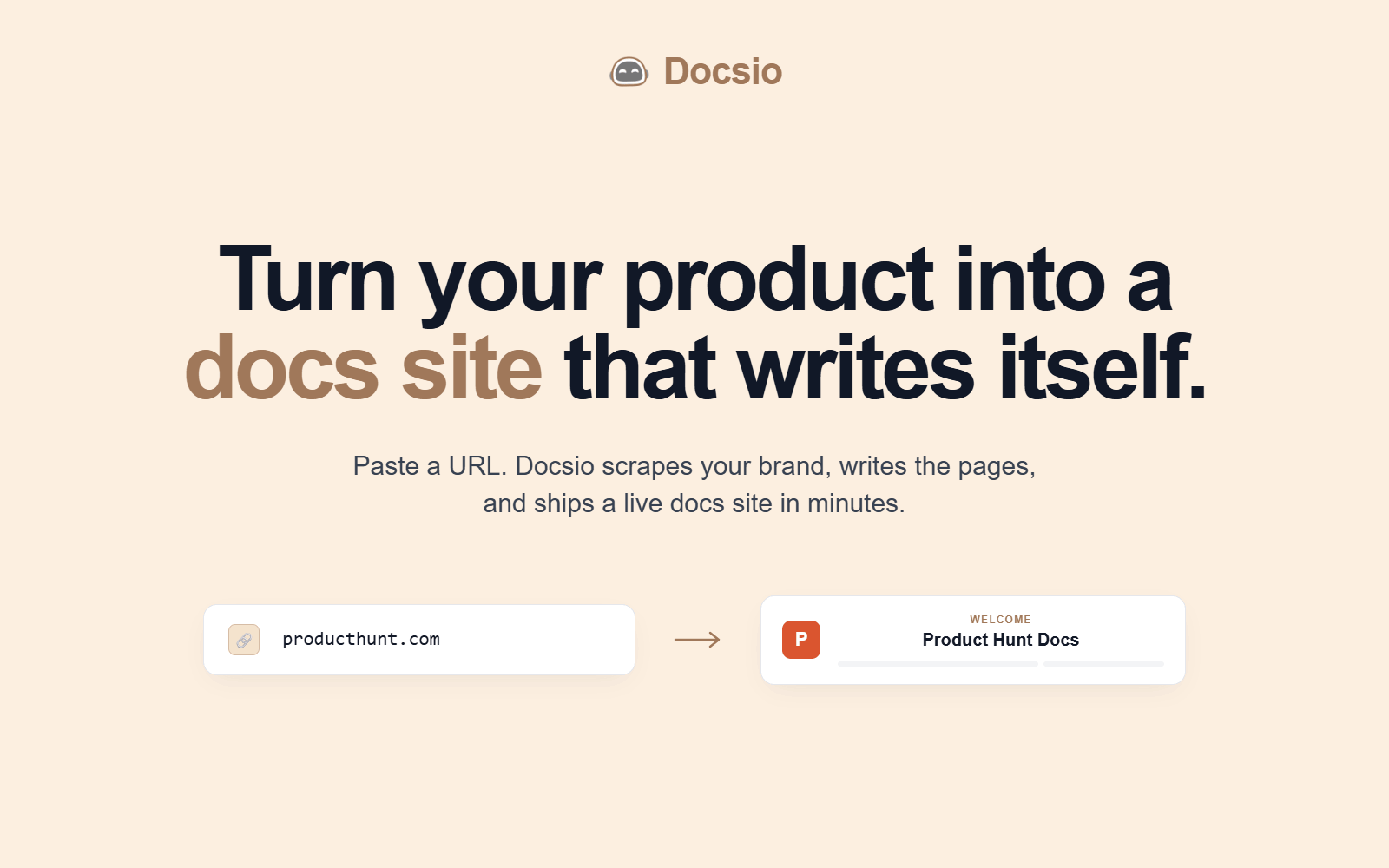 Docsio: Lovable for doc sites | Orynth